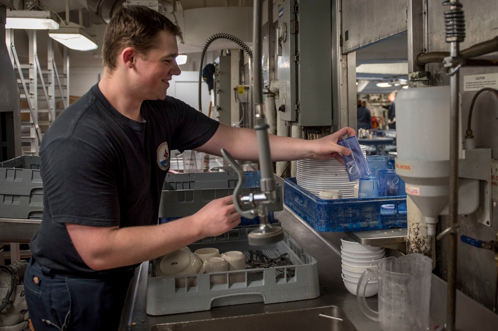 GHWB Sailors Wash Dishes