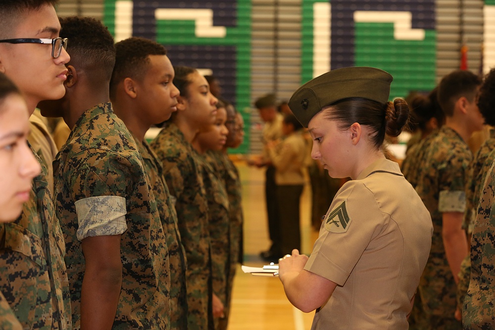 CBIRF Marines and Sailors volunteer for St. Charles High School JROTC uniform inspection