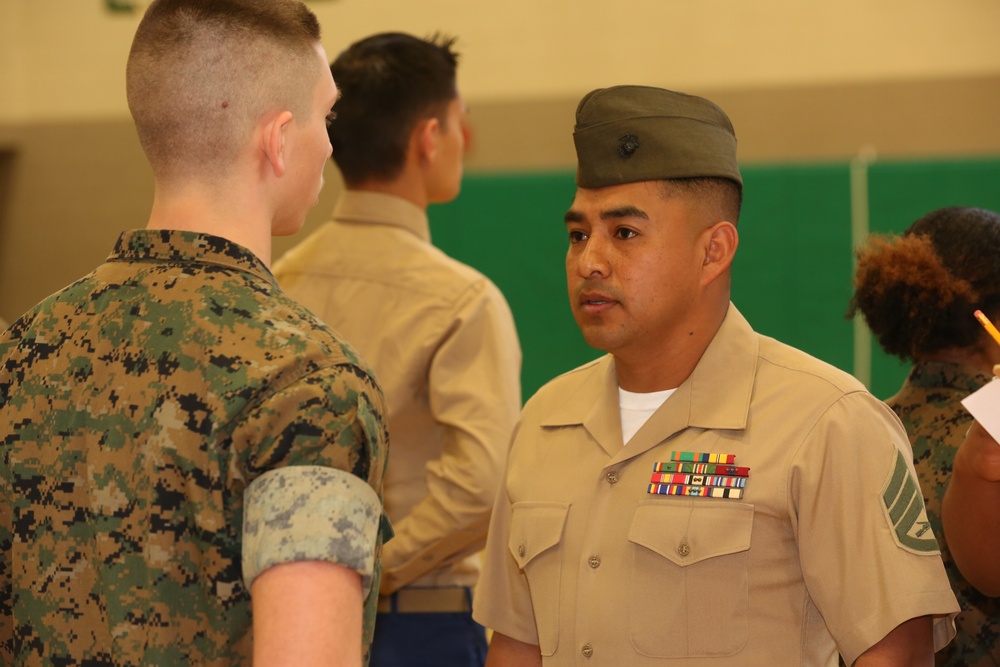 CBIRF Marines and Sailors volunteer for St. Charles High School JROTC uniform inspection