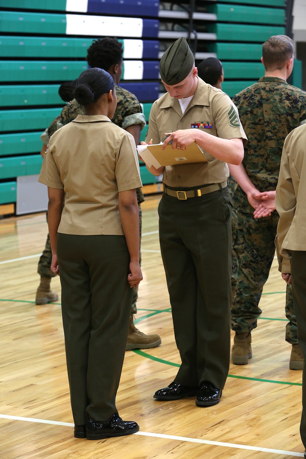 CBIRF Marines and Sailors volunteer for St. Charles High School JROTC uniform inspection