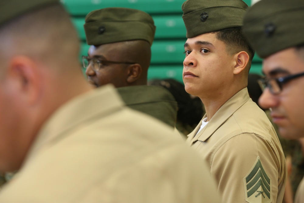 CBIRF Marines and Sailors volunteer for St. Charles High School JROTC uniform inspection