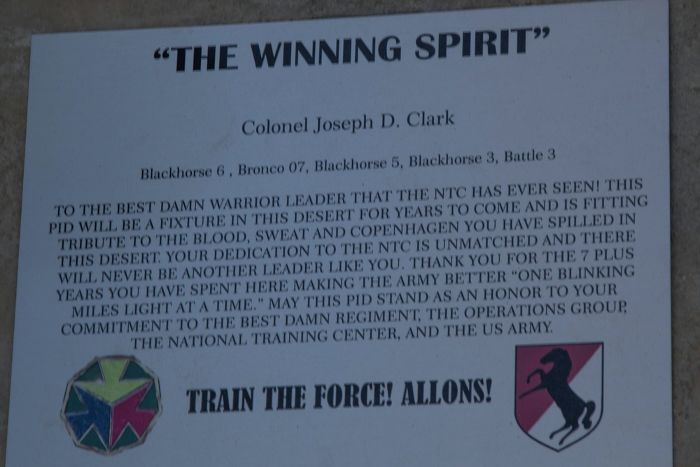 COL. Clark receives “Winning Spirit” PID