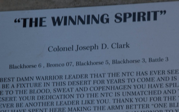 COL. Clark receives “Winning Spirit” PID