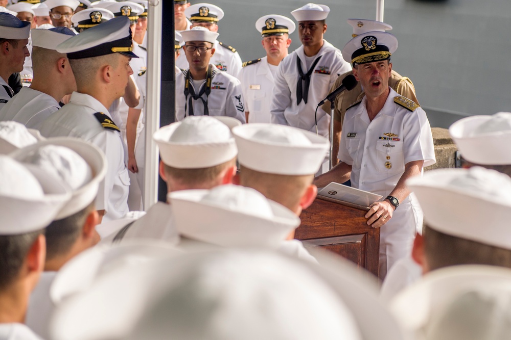 CNO Talks With Sailors During Rose Festival