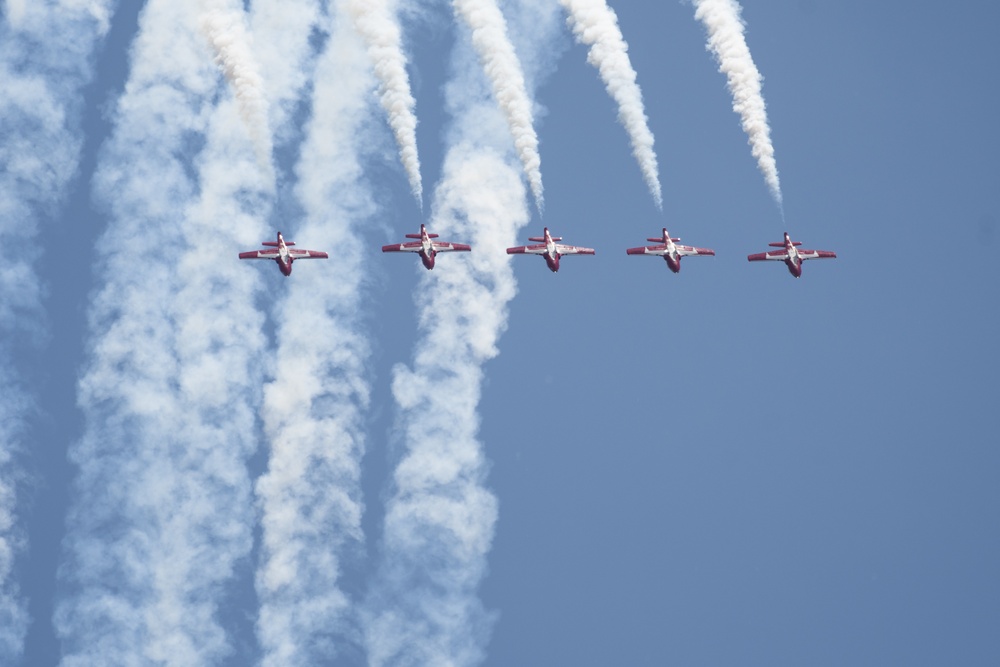 Royal Canadian Air Force Snowbirds perform at the 2018 Thunder of Niagara International Air Show