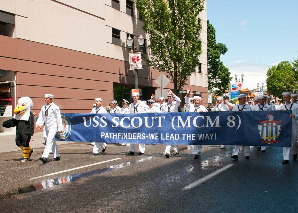 US Navy Sailors Join The Rose Festival Parade