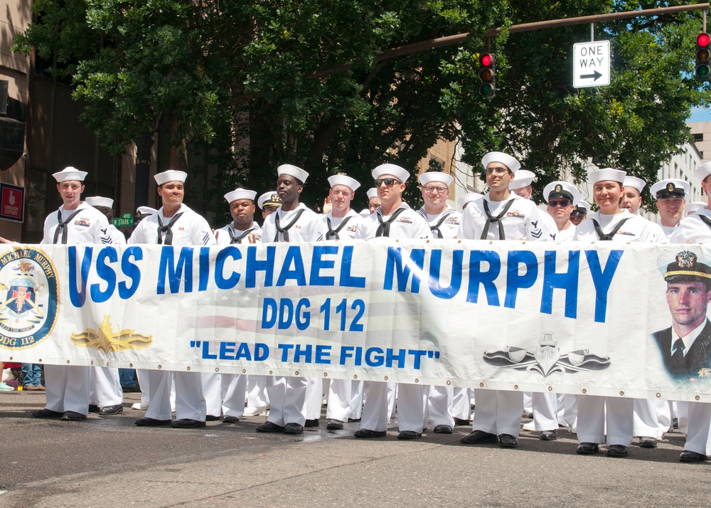 US Navy Sailors Join The Rose Festival Parade