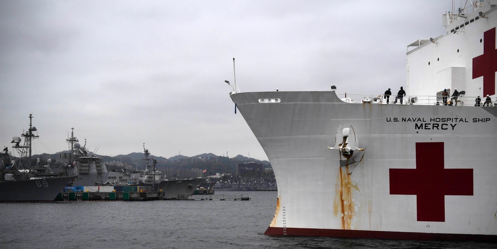 USNS Mercy Arrives in Yokosuka, Japan