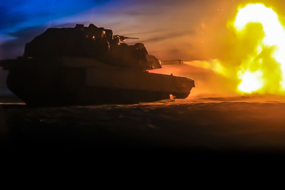 26th MEU M1A1 Abrams blaze targets during BALTOPS