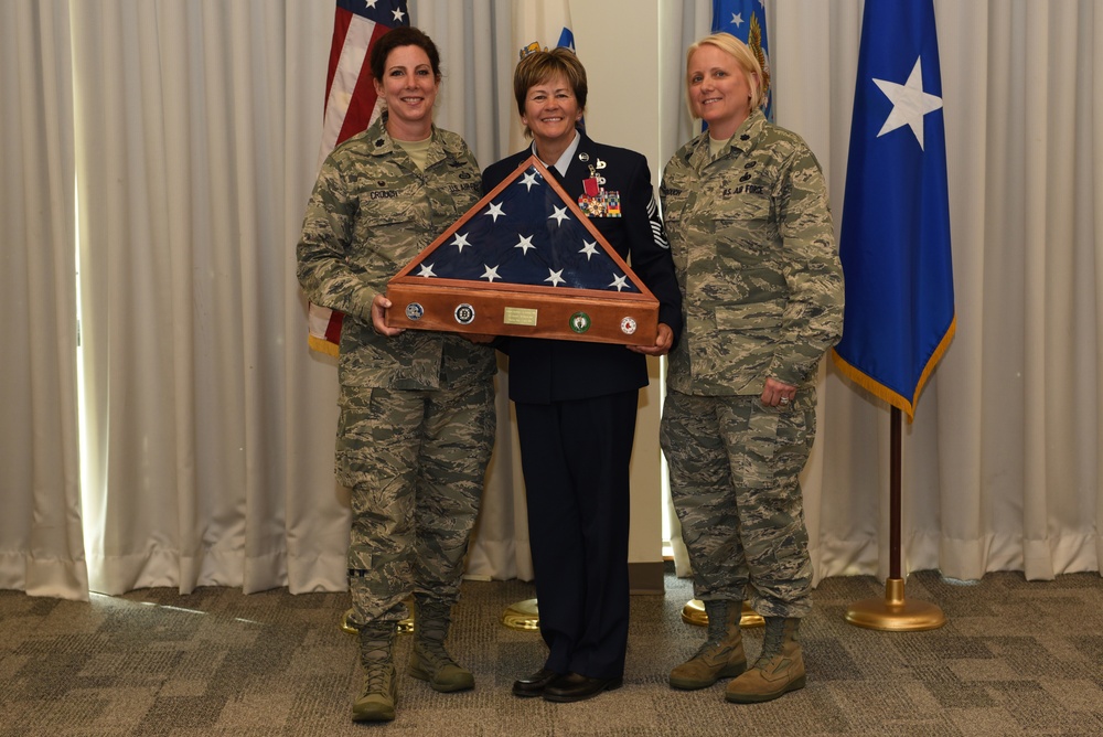 Chief Master Sgt. Karen Cozza retires after 36 years of service