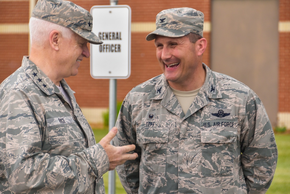 Lieutenant Gen. Rice and Command Chief Anderson visit Battle Creek Air National Guard.