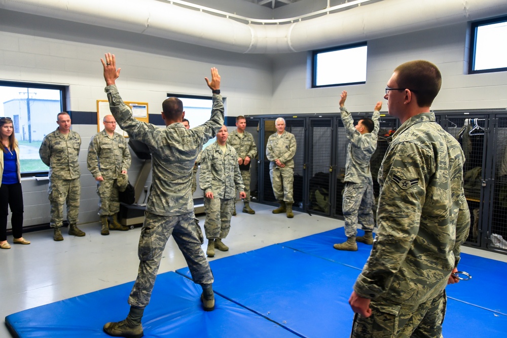 Lieutenant Gen. Rice and Command Chief Anderson visit Battle Creek Air National Guard.