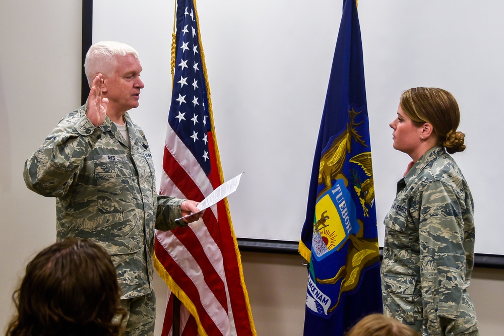 Lieutenant Gen. Rice and Command Chief Anderson visit Battle Creek Air National Guard.