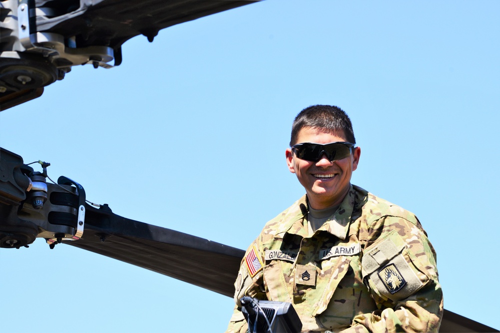 AH-64 Apache helicopter maintenance during Saber Strike 18