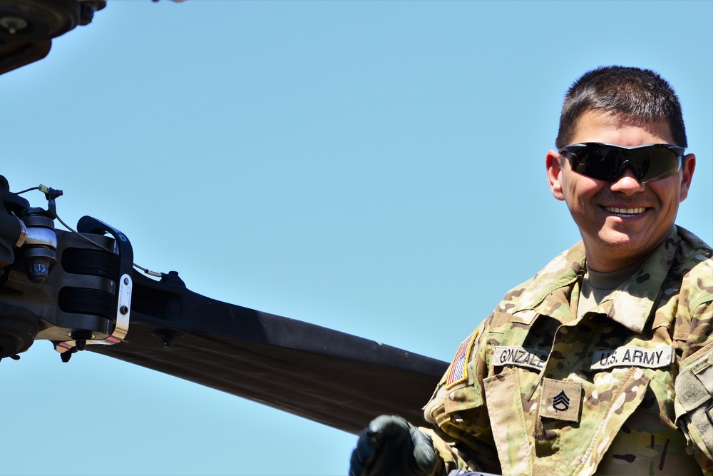 AH-64 Apache helicopter maintenance during Saber Strike 18