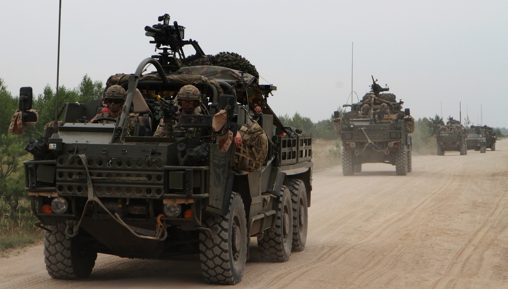 Battle Group Poland rapid response convoy launches at Saber Strike 18