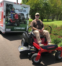 Navy veteran wins riding lawnmower