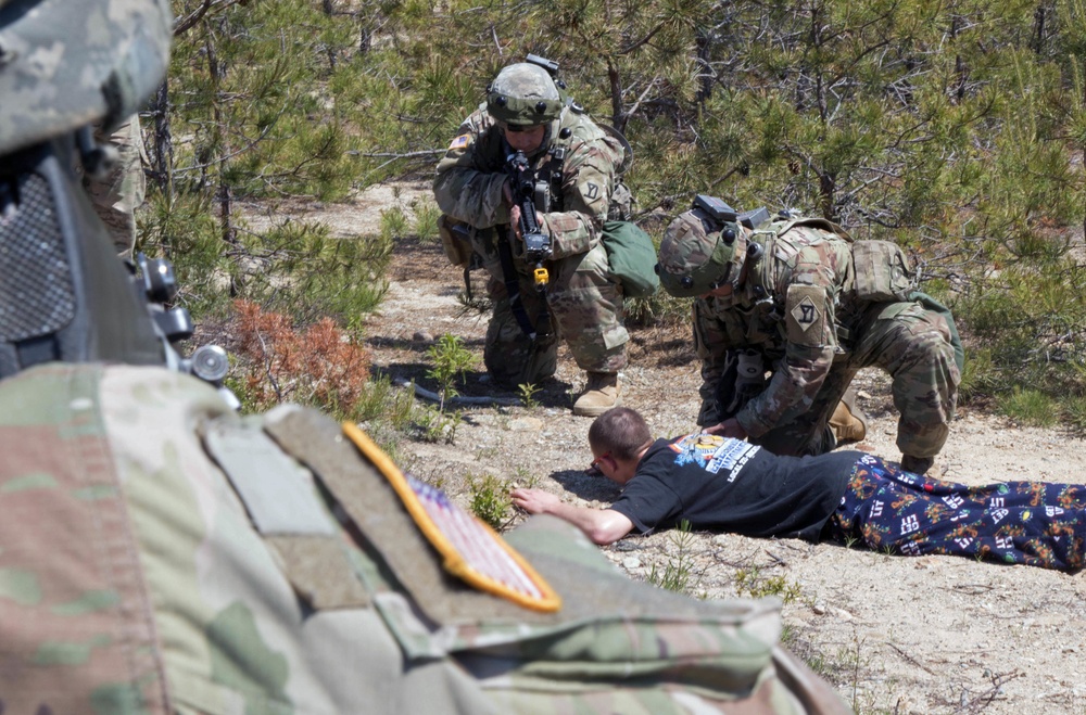 Soldiers subdue intruder during Combined Arms Exercise