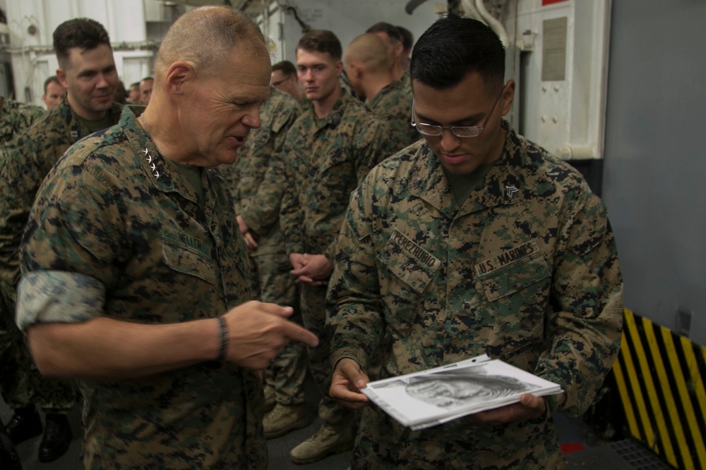 Gen. Neller visits Marines and Sailors on the USS Essex