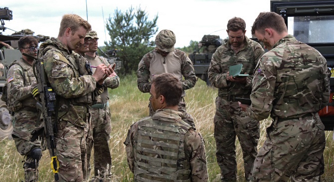 U.S. and U.K. Soldiers provide joint reconnaissance for Saber Strike 18