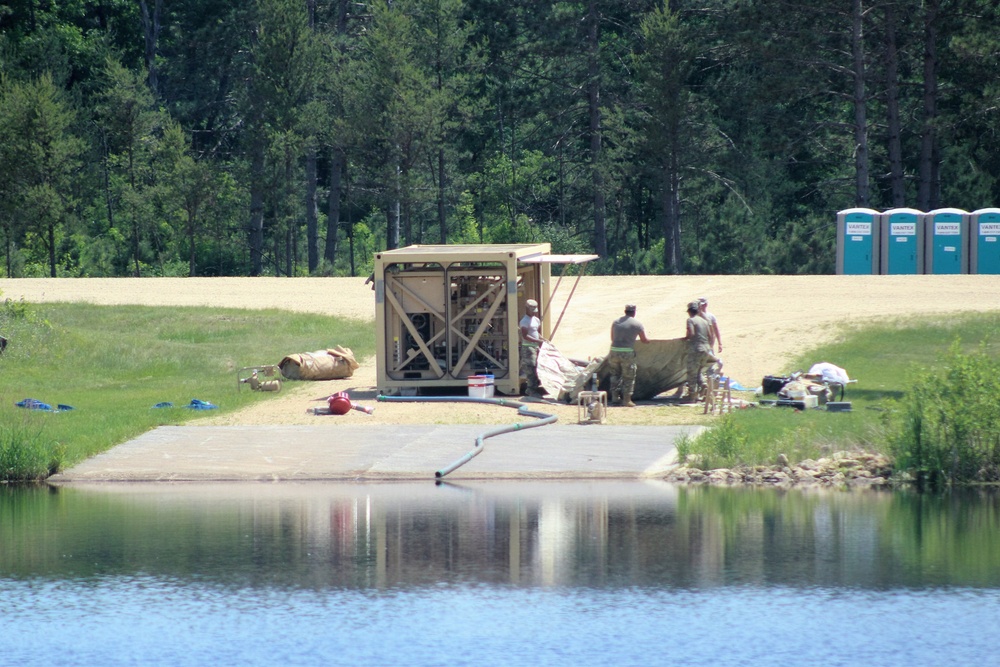 Soldiers set up ROWPU for CSTX 86-18-04 operations at Fort McCoy