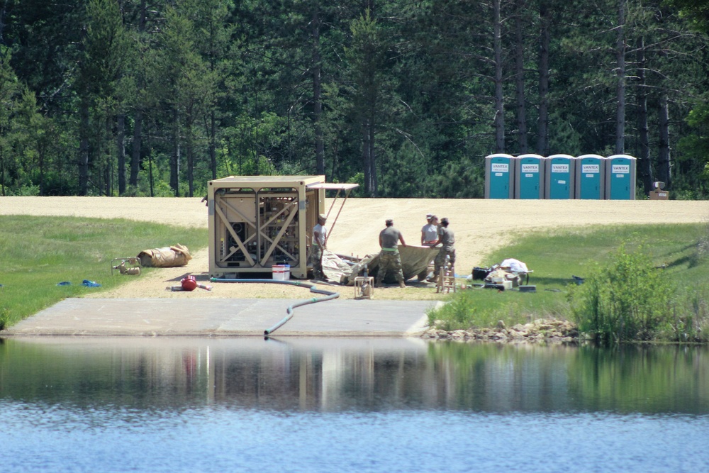 Soldiers set up ROWPU for CSTX 86-18-04 operations at Fort McCoy