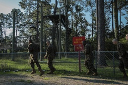 Marine Recruits Overcome Fears on Parris Island Confidence Course
