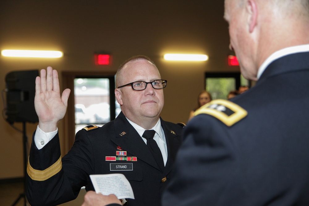 Strand promoted, continues leading reserve component engineer Soldiers