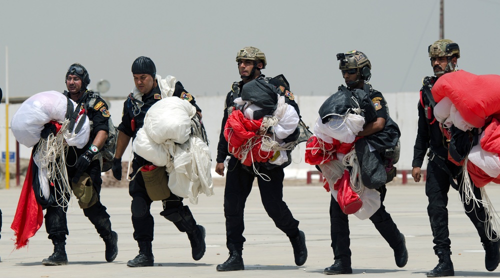 CTS paratroopers march during graduation