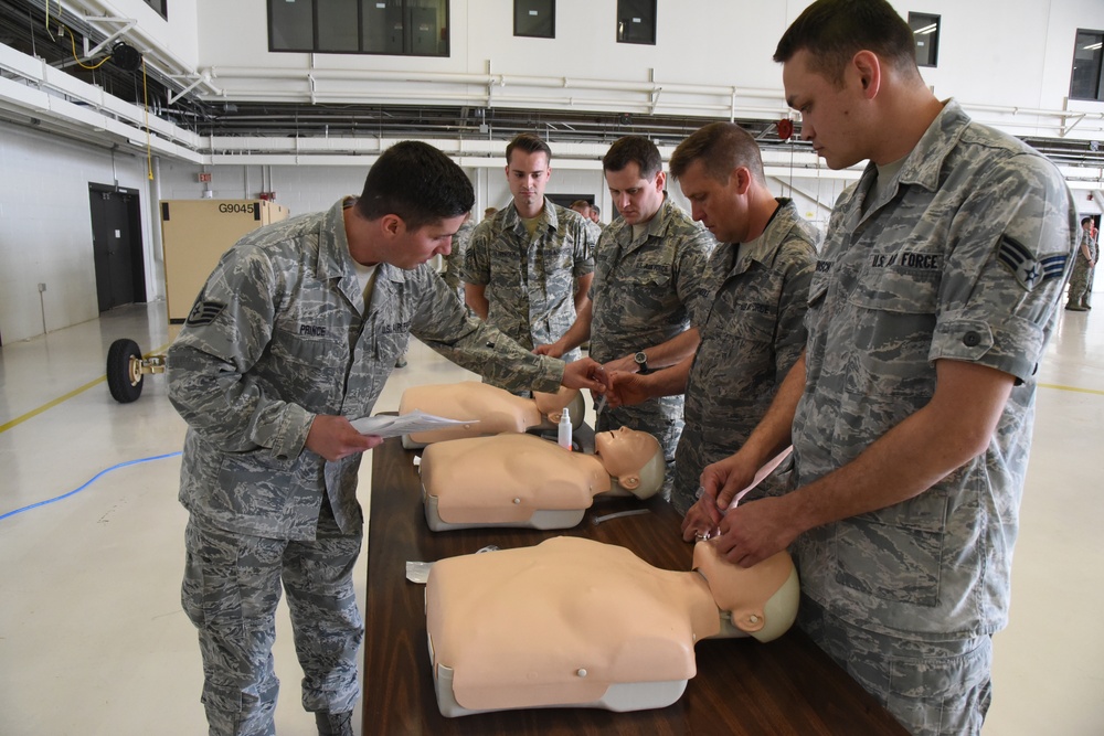 119th Wing conducts self-aid and buddy care training during unit training assembly