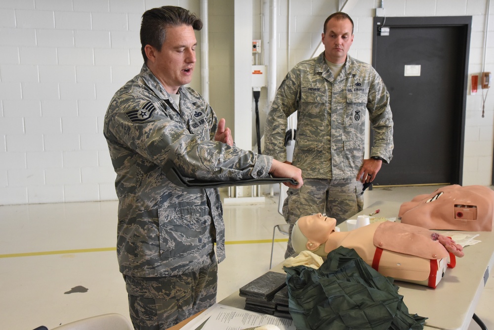 119th Wing conducts self-aid and buddy care training during unit training assembly
