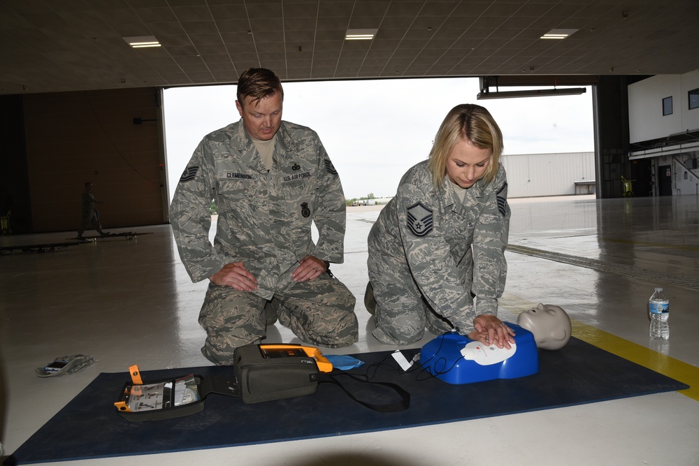 119th Wing conducts self-aid and buddy care training during unit training assembly