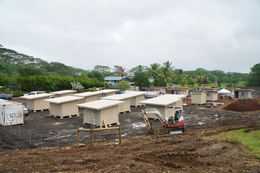 230th Vertical Engineer Company continue constructing micro shelters in Pahoa