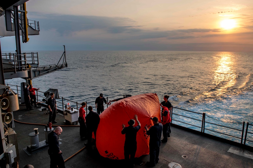 GHWB Sailors Inflate Killer Tomato Target