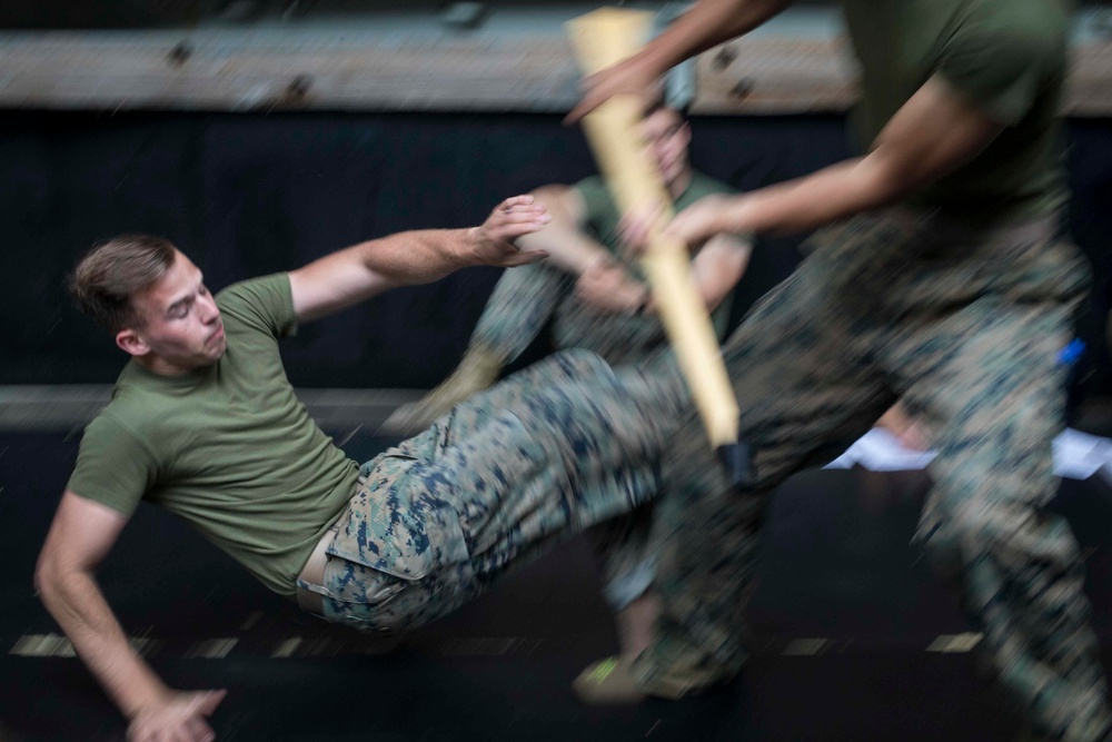 Marines are tested out for their next belt level