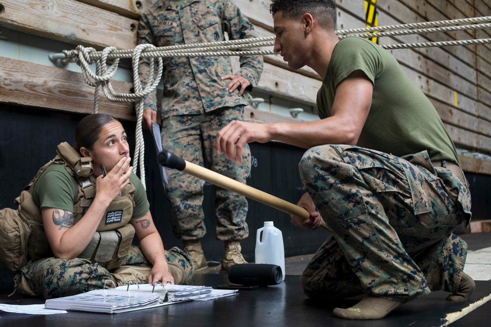 Marines are tested out for their next belt level