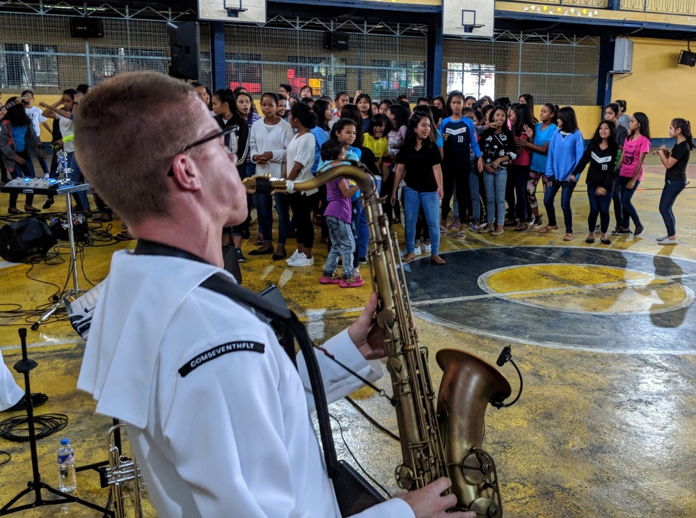 7th Fleet Band performs for Don Bosco street children in Manila