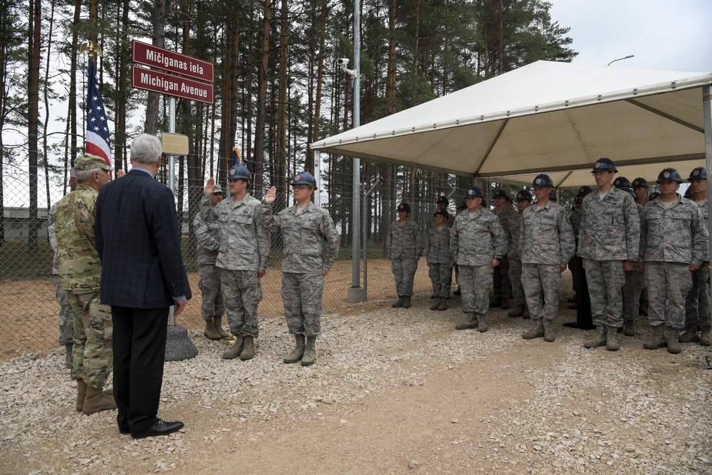 Ādaži Military Base commemorates Michigan-Latvia partnership with street naming ceremony