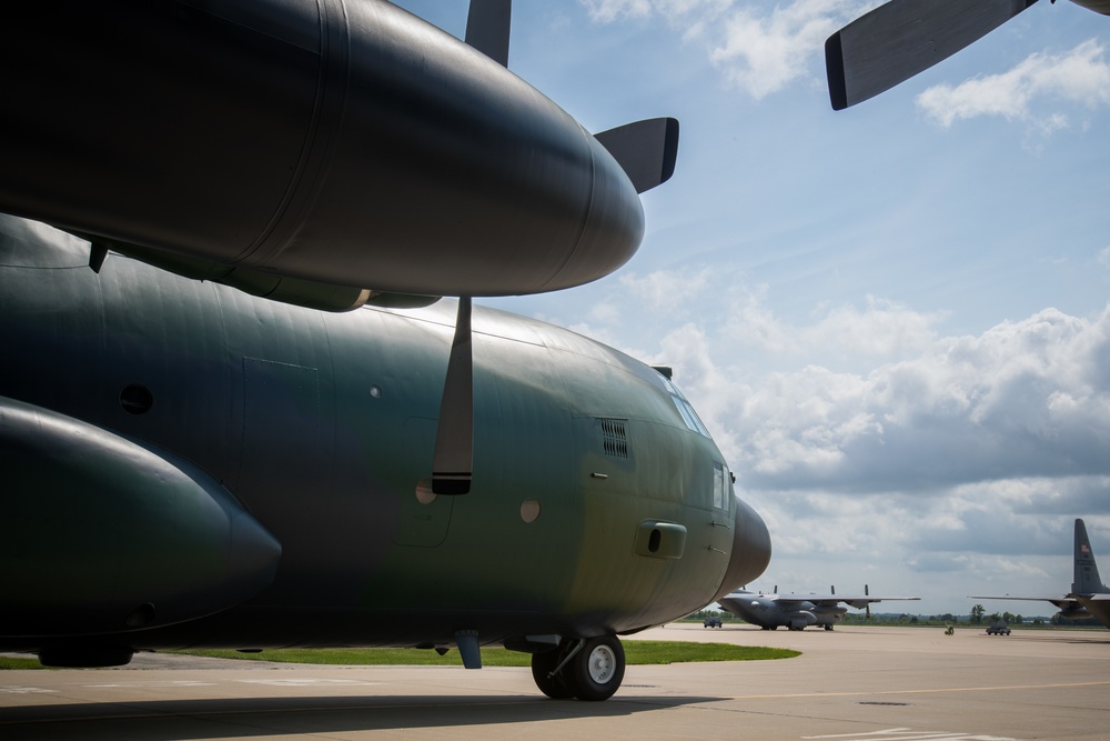 C-130H restored with original camouflage paint