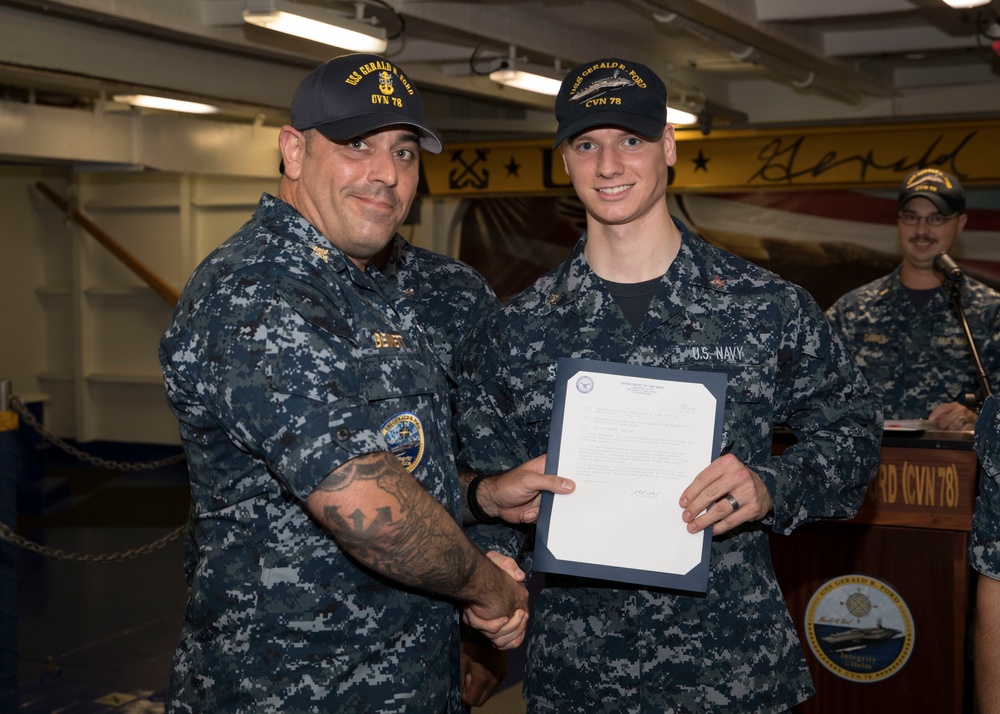 USS Gerald R. Ford Deck Department Frocking