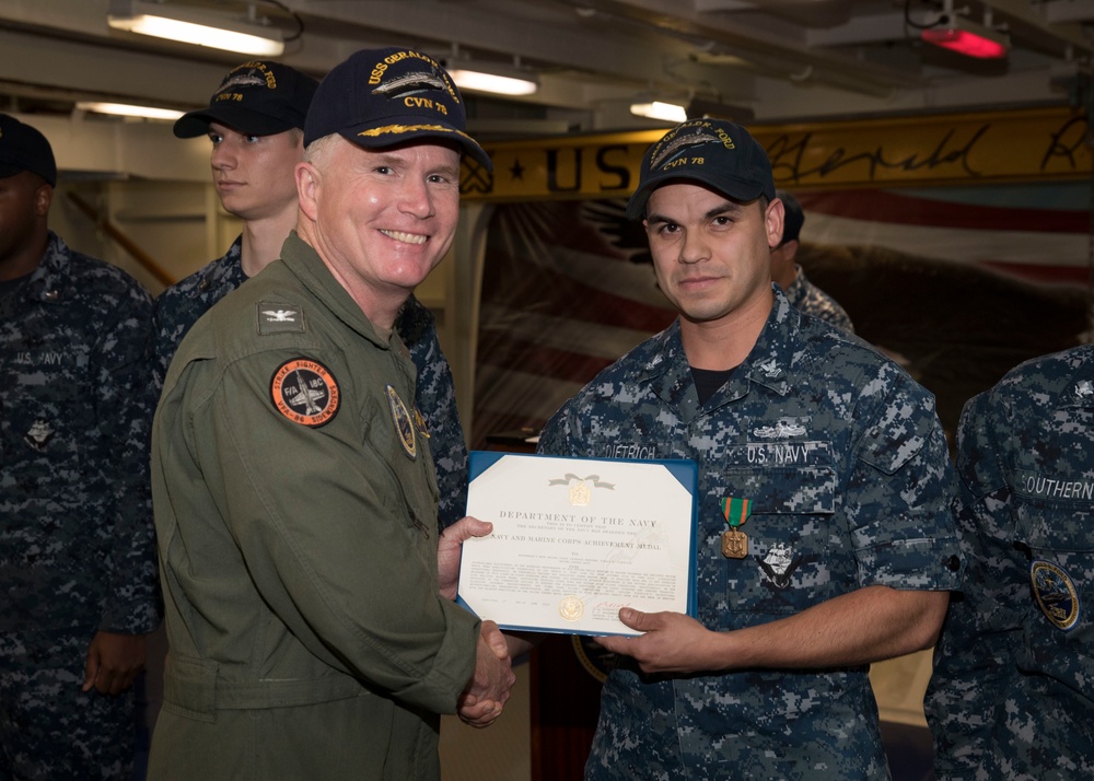 USS Gerald R. Ford Deck Department Frocking