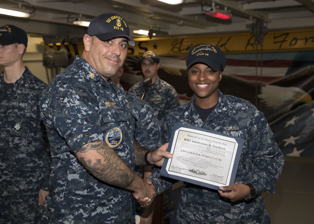 USS Gerald R. Ford Deck Department Frocking