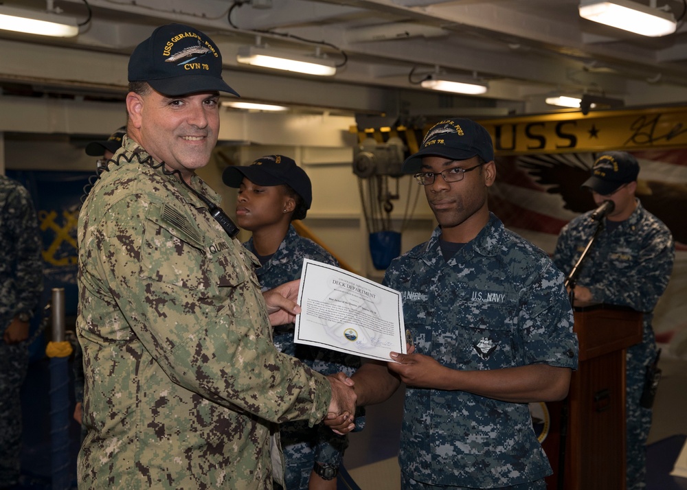 USS Gerald R. Ford Deck Department Frocking