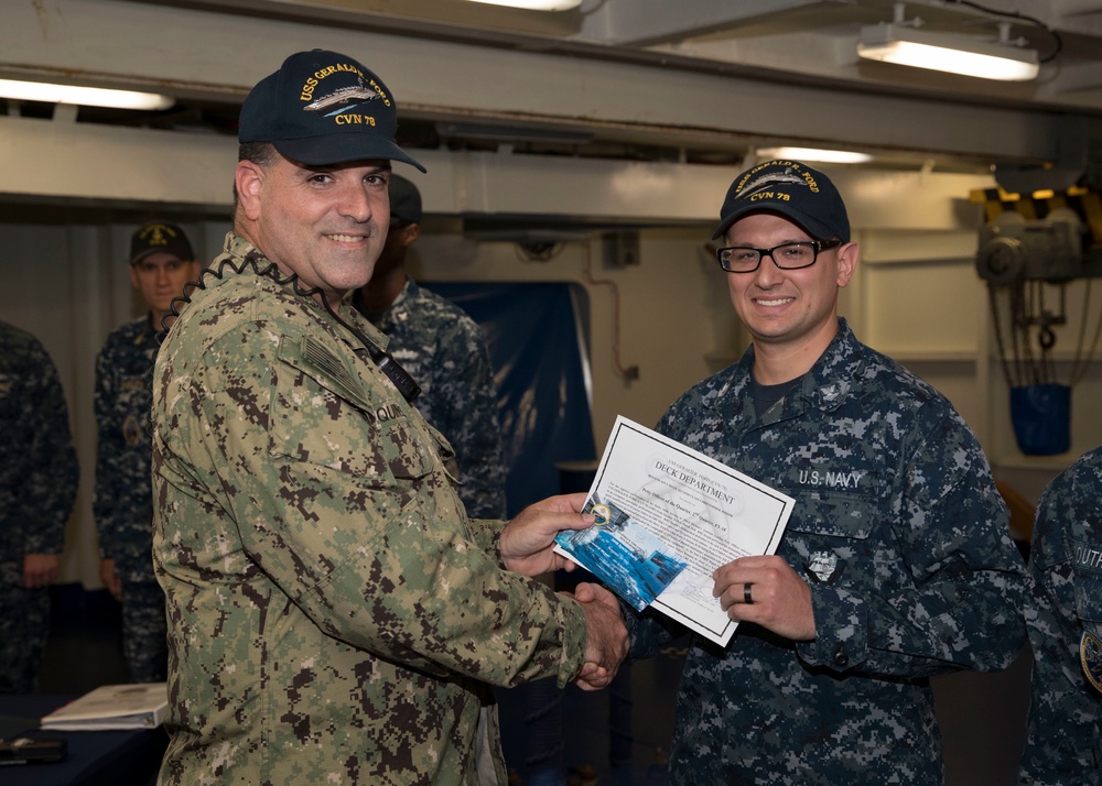 USS Gerald R. Ford Deck Department Frocking