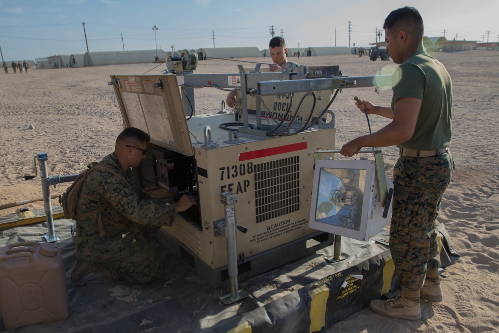 Marines with Combat Logistics Regiment 45 conduct engineering projects at Camp Wilson