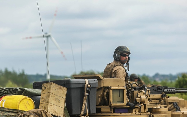 26th MEU Tank platoon, Polish BMP unit go head-to-head in mechanized assault exercise during BALTOPS