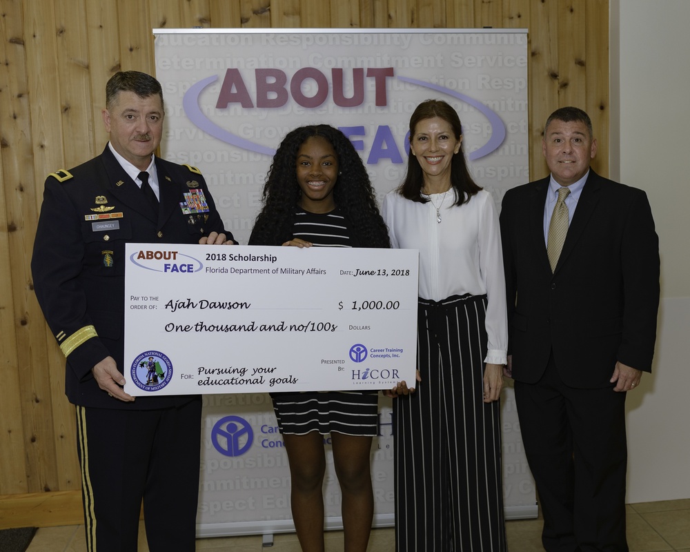 Florida National Guard provides scholarship check through AboutFace program
