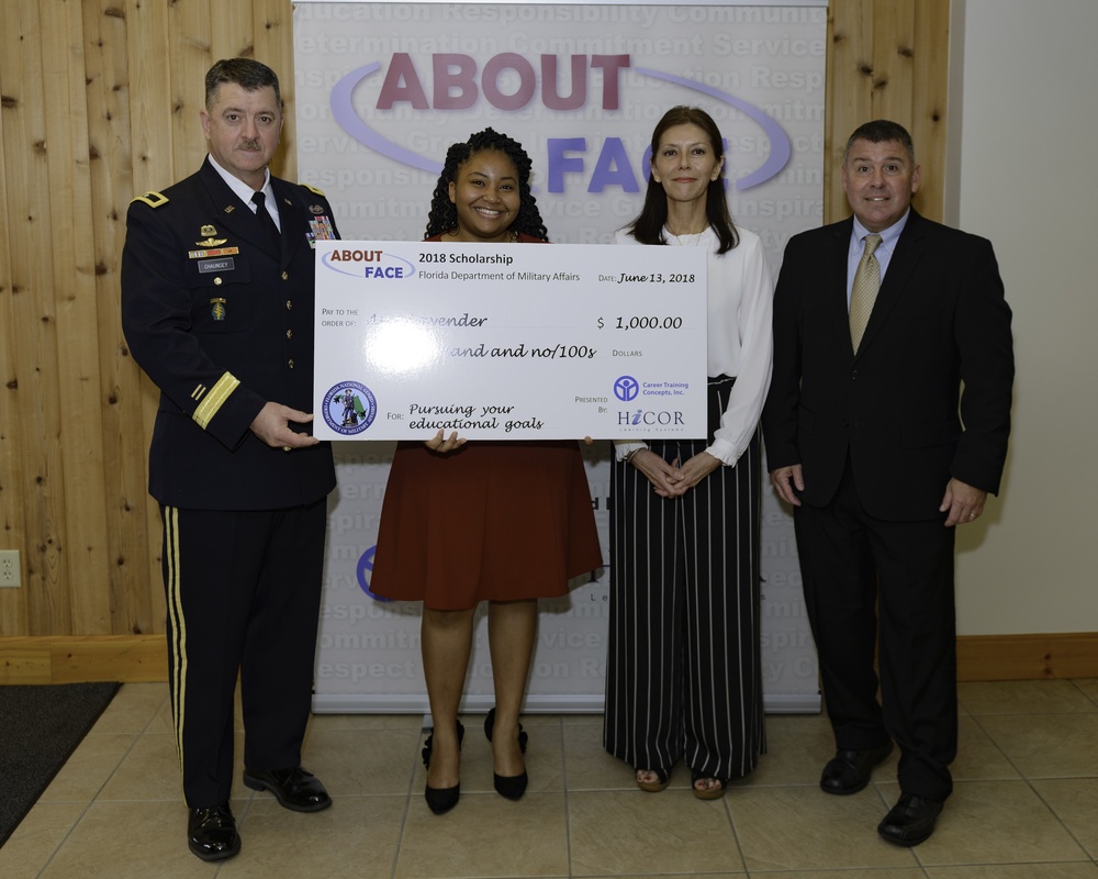 Florida National Guard provides scholarship check through AboutFace program