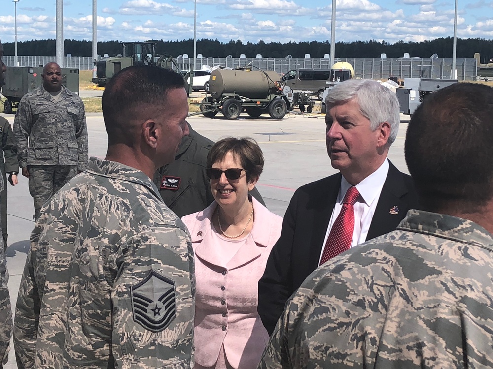 Gov. Snyder visits MI ANG at Lielvarde Air Base, Latvia