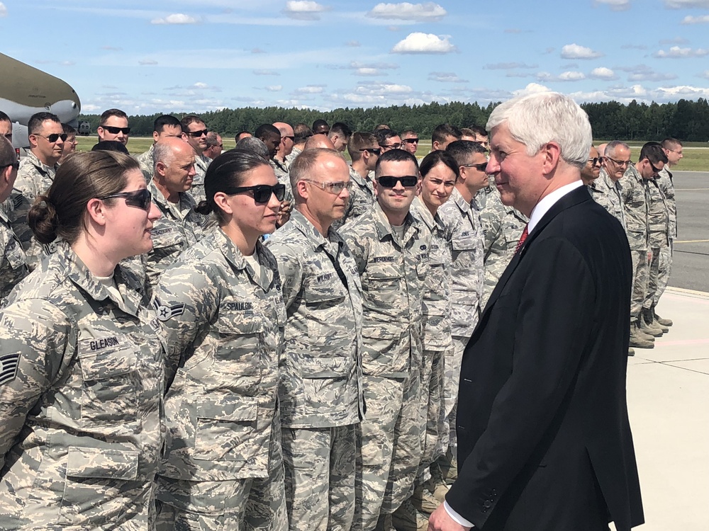 Gov. Snyder visits MI ANG at Lielvarde Air Base, Latvia